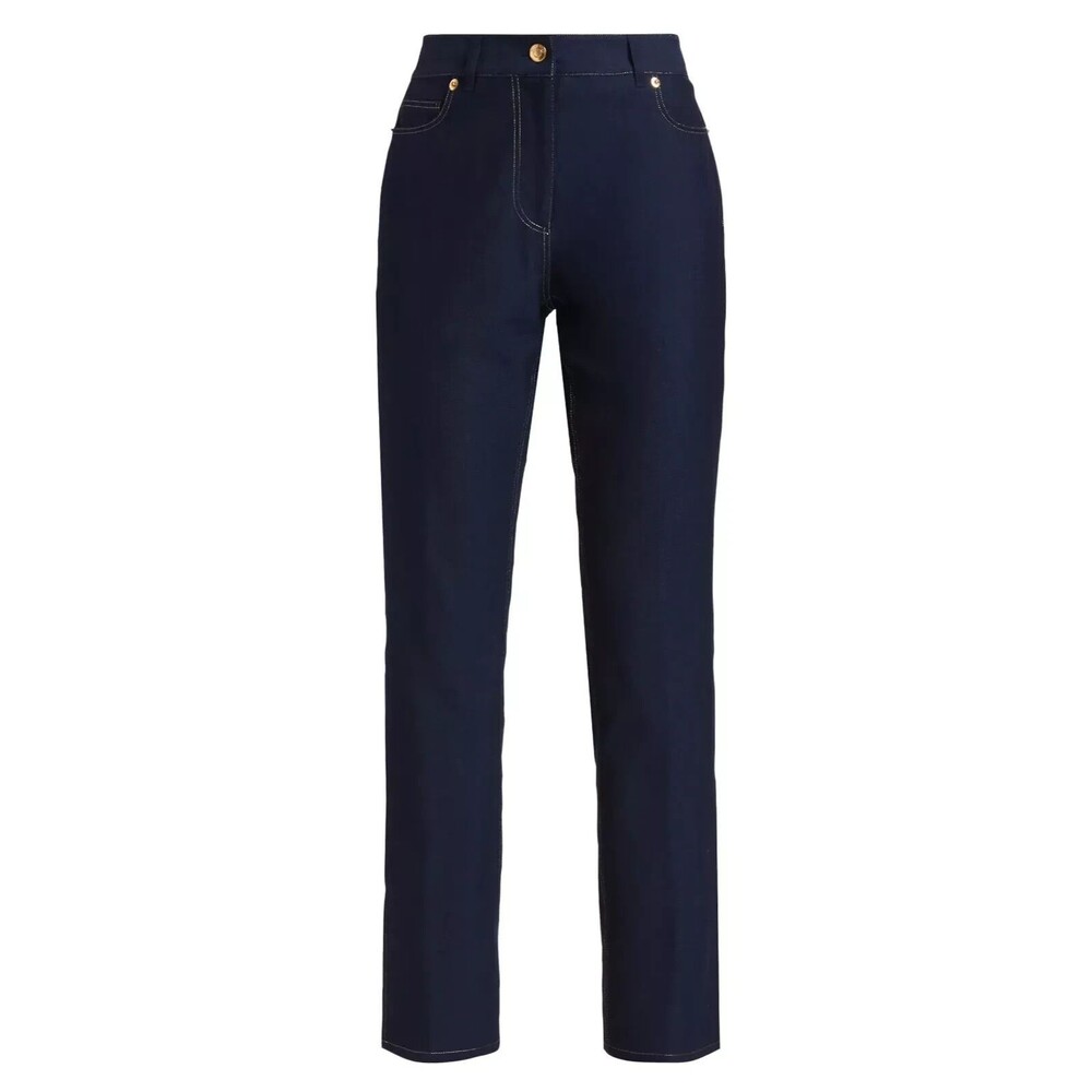 Elie Tahari womens The Gavi Slit Knit Jeans size 2 Midnight Blue 31" inseam $295 - Picture 10 of 16